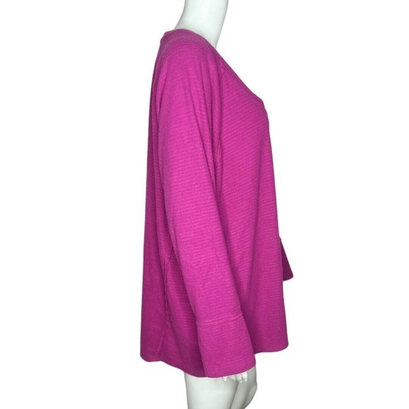 Wildfox Women’s Haley Thermal Top Purple Brushed Long Sleeved V-Neck Size XXL - Picture 3 of 7